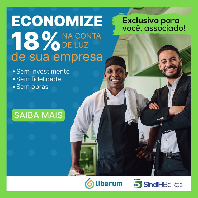 18% de economia na conta de energia dos associados SindiHBaRes